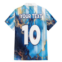 Custom Argentina Football Family Matching Mermaid Dress and Hawaiian Shirt La Albiceleste Marble Sky Version