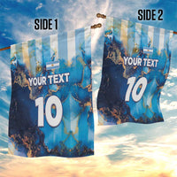 Custom Argentina Football Garden Flag La Albiceleste Marble Sky Version