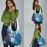 Custom Argentina Football Grocery Bag La Albiceleste Marble Sky Version