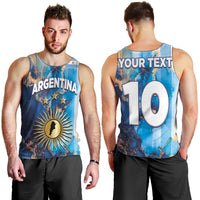 Custom Argentina Football Men Tank Top La Albiceleste Marble Sky Version
