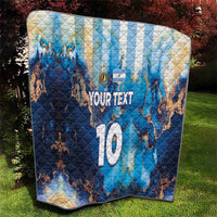 Custom Argentina Football Quilt La Albiceleste Marble Sky Version