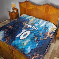 Custom Argentina Football Quilt La Albiceleste Marble Sky Version