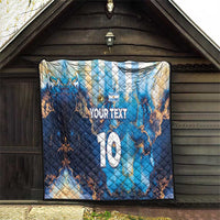 Custom Argentina Football Quilt La Albiceleste Marble Sky Version