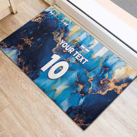 Custom Argentina Football Rubber Doormat La Albiceleste Marble Sky Version