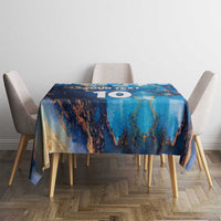Custom Argentina Football Tablecloth La Albiceleste Marble Sky Version