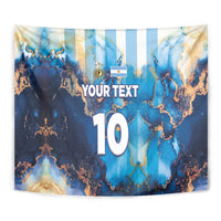 Custom Argentina Football Tapestry La Albiceleste Marble Sky Version