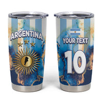 Custom Argentina Football Tumbler Cup La Albiceleste Marble Sky Version