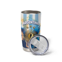 Custom Argentina Football Tumbler Cup La Albiceleste Marble Sky Version