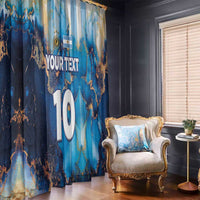 Custom Argentina Football Window Curtain La Albiceleste Marble Sky Version