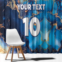 Custom Argentina Football Window Curtain La Albiceleste Marble Sky Version