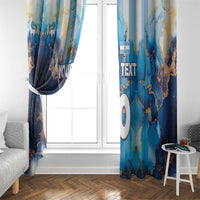 Custom Argentina Football Window Curtain La Albiceleste Marble Sky Version