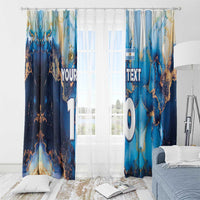 Custom Argentina Football Window Curtain La Albiceleste Marble Sky Version