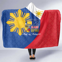 Philippines Independence Day Hooded Blanket Araw ng Kalayaan Polynesian Sun and YAKAN Pattern