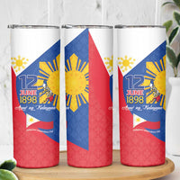 Philippines Independence Day Skinny Tumbler Araw ng Kalayaan Polynesian Sun and YAKAN Pattern