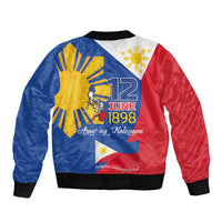 Philippines Independence Day Sleeve Zip Bomber Jacket Araw ng Kalayaan Polynesian Sun and YAKAN Pattern