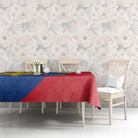 Philippines Independence Day Tablecloth Araw ng Kalayaan Polynesian Sun and YAKAN Pattern