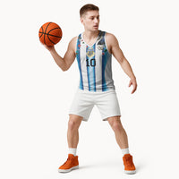 Custom Argentina Football Basketball Jersey Blokecore-La Albiceleste with Japanese Culture Embroidery Effect