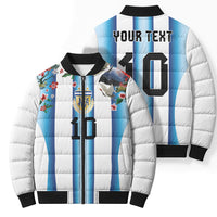 Custom Argentina Football Bomber Puffer Jacket Blokecore-La Albiceleste with Japanese Culture Embroidery Effect