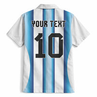 Custom Argentina Football Hawaiian Shirt Blokecore-La Albiceleste with Japanese Culture Embroidery Effect
