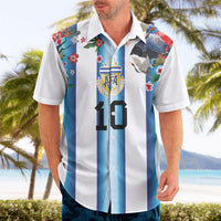 Custom Argentina Football Hawaiian Shirt Blokecore-La Albiceleste with Japanese Culture Embroidery Effect