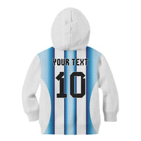 Custom Argentina Football Kid Hoodie Blokecore-La Albiceleste with Japanese Culture Embroidery Effect