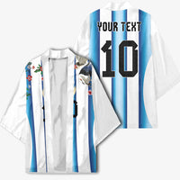 Custom Argentina Football Kimono Blokecore-La Albiceleste with Japanese Culture Embroidery Effect