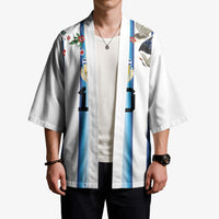 Custom Argentina Football Kimono Blokecore-La Albiceleste with Japanese Culture Embroidery Effect