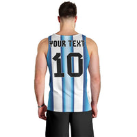 Custom Argentina Football Men Tank Top Blokecore-La Albiceleste with Japanese Culture Embroidery Effect