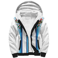 Custom Argentina Football Sherpa Hoodie Blokecore-La Albiceleste with Japanese Culture Embroidery Effect