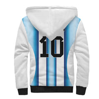 Custom Argentina Football Sherpa Hoodie Blokecore-La Albiceleste with Japanese Culture Embroidery Effect