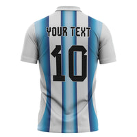 Custom Argentina Football Zipper Polo Shirt Blokecore-La Albiceleste with Japanese Culture Embroidery Effect