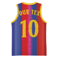 Custom Spain Football Basketball Jersey Blaugrana Mosaic-Inspired Barcelona Architecture