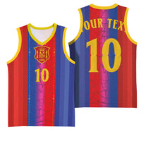 Custom Spain Football Basketball Jersey Blaugrana Mosaic-Inspired Barcelona Architecture