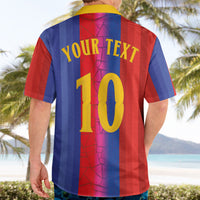 Custom Spain Football Hawaiian Shirt Blaugrana Mosaic-Inspired Barcelona Architecture