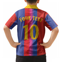 Custom Spain Football Hawaiian Shirt Blaugrana Mosaic-Inspired Barcelona Architecture