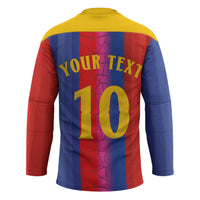 Custom Spain Football Hockey Jersey Blaugrana Mosaic-Inspired Barcelona Architecture