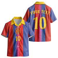 Custom Spain Football Kid Hawaiian Shirt Blaugrana Mosaic-Inspired Barcelona Architecture