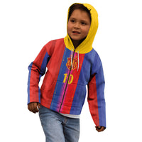 Custom Spain Football Kid Hoodie Blaugrana Mosaic-Inspired Barcelona Architecture