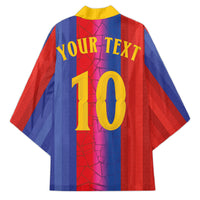 Custom Spain Football Kimono Blaugrana Mosaic-Inspired Barcelona Architecture