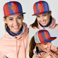 Spain Football Mesh Trucker Cap Blaugrana Mosaic-Inspired Barcelona Architecture
