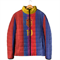 Custom Spain Football Padded Jacket Blaugrana Mosaic-Inspired Barcelona Architecture