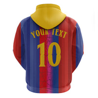 Custom Spain Football Zip Hoodie Blaugrana Mosaic-Inspired Barcelona Architecture