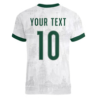 Custom Spain Football Women V-Neck T-Shirt Royal Madrid-Hala Espana