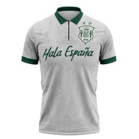Custom Spain Football Zipper Polo Shirt Royal Madrid-Hala Espana
