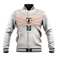 Custom Japan Football Baseball Jacket Traditional Japanese Waves Rainbow Sashiko Effect