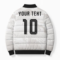 Custom Japan Football Bomber Puffer Jacket Traditional Japanese Waves Rainbow Sashiko Effect