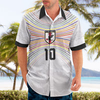 Custom Japan Football Hawaiian Shirt Traditional Japanese Waves Rainbow Sashiko Effect