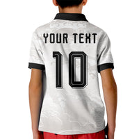 Custom Japan Football Kid Polo Shirt Traditional Japanese Waves Rainbow Sashiko Effect