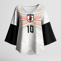 Custom Japan Football Kimono Sleeve Blouse Traditional Japanese Waves Rainbow Sashiko Effect