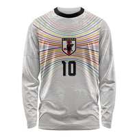 Custom Japan Football Long Sleeve Shirt Traditional Japanese Waves Rainbow Sashiko Effect